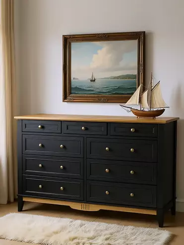 Комод массив сосны 036 Пенни блэк/антик 24