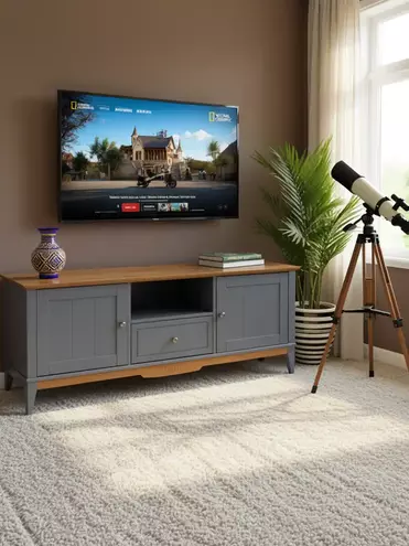 Тумба ТВ Пенни серый 7046/антик 24 (выставочный образец)