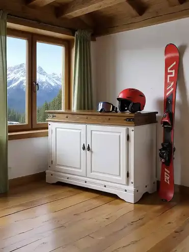 Комод Викинг 02 (белый/антик)