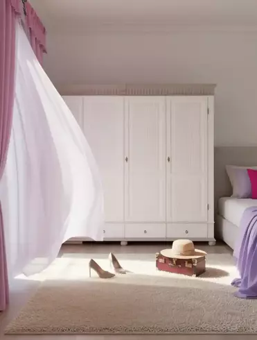 Шкаф Хельсинки 4GT M белый/серый (выставочный образец)