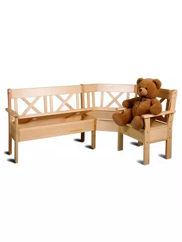 Скамья из массива сосны угловая Вокко 21-501