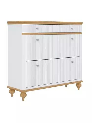 Тумба под обувь «Рандеву» 21 сосна (  белый лак/антик 24  )