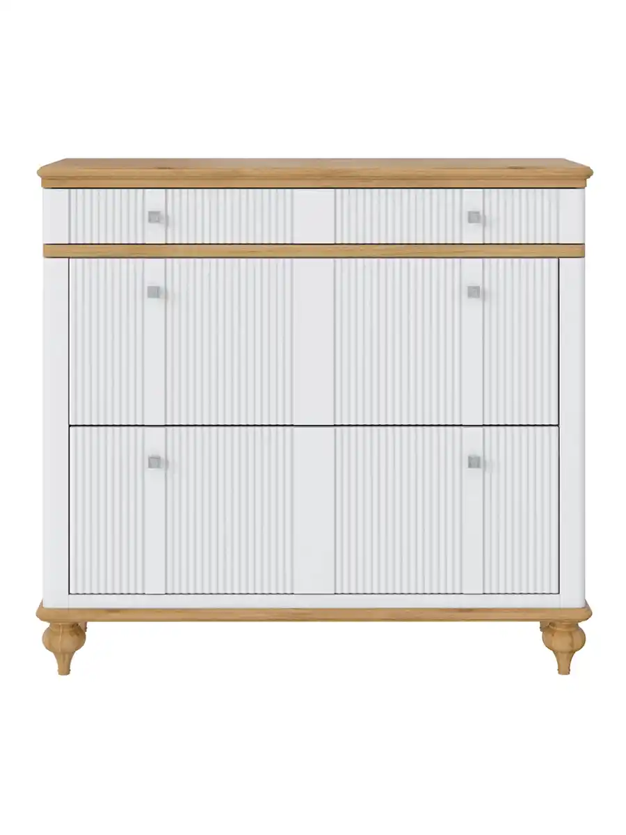 Тумба под обувь «Рандеву» 21 сосна (  белый лак/антик 24  )