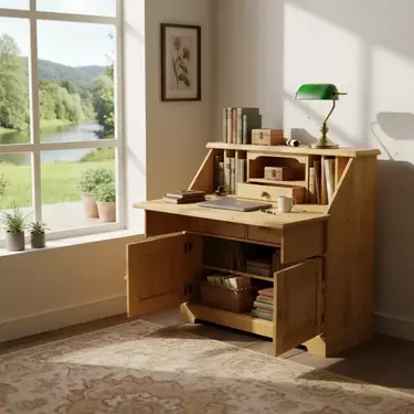 Секретер-стол письменный из сосны SCRIBAN (с распашными дверцами)