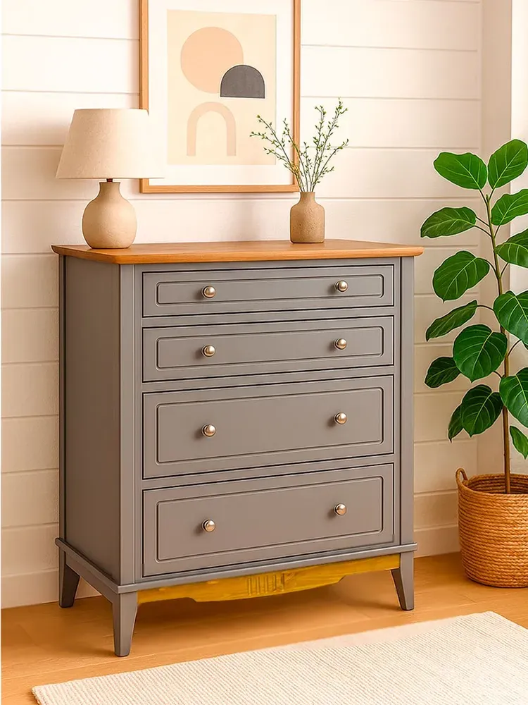 Комод 022 Пенни серый 7046/ антик 24 (выставочный образец)