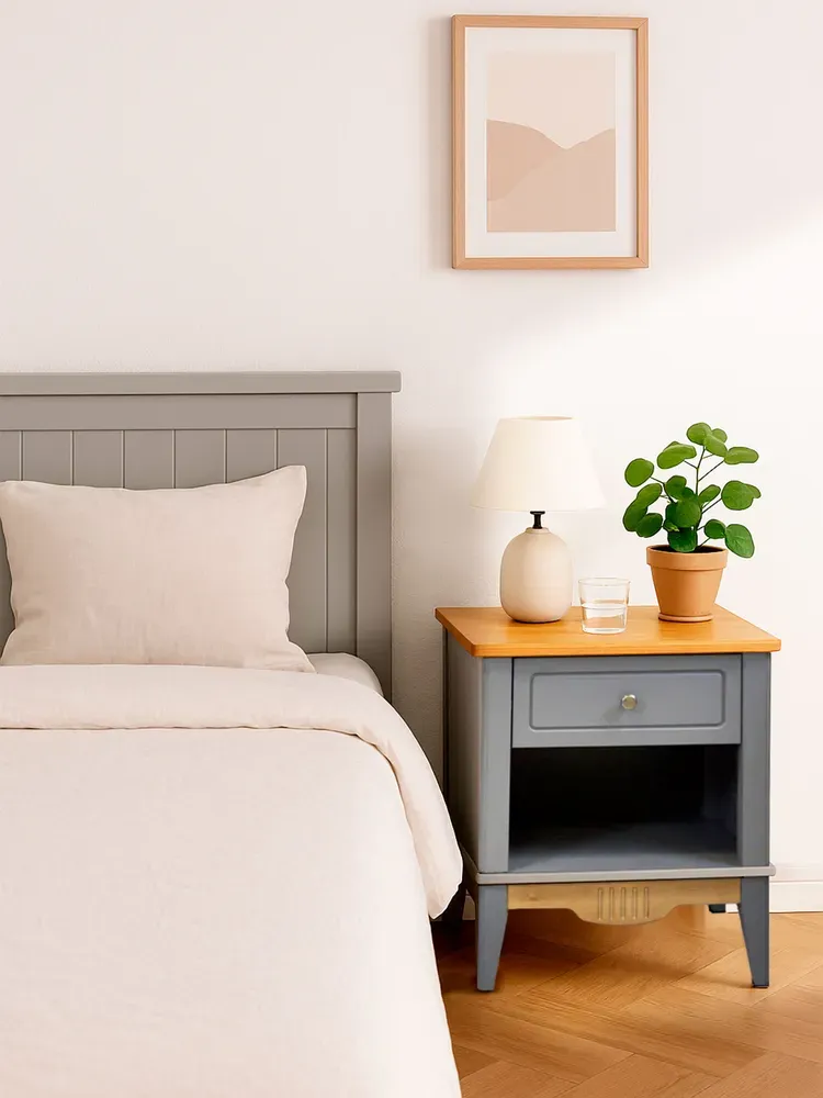 Тумба Пенни прикроватная серый 7046/антик 24 (выставочный образец)