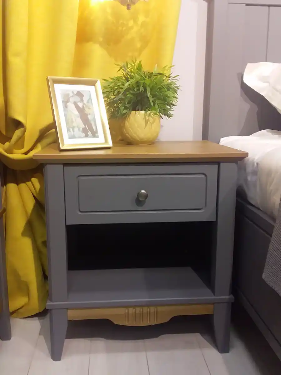 Тумба Пенни прикроватная серый 7046/антик 24 (выставочный образец)