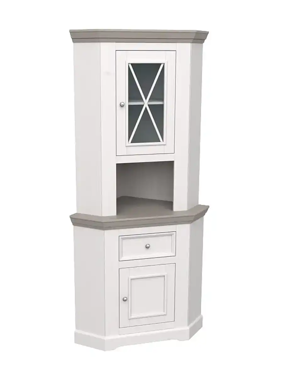 Буфет Форест угловой белый воск/антрацит (выставочный образец)