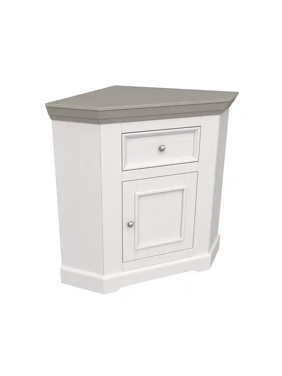 Буфет Форест угловой белый воск/антрацит (выставочный образец)