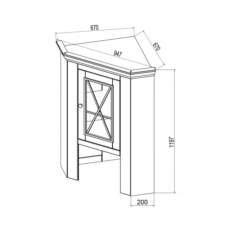Буфет Форест угловой белый воск/антрацит (выставочный образец)