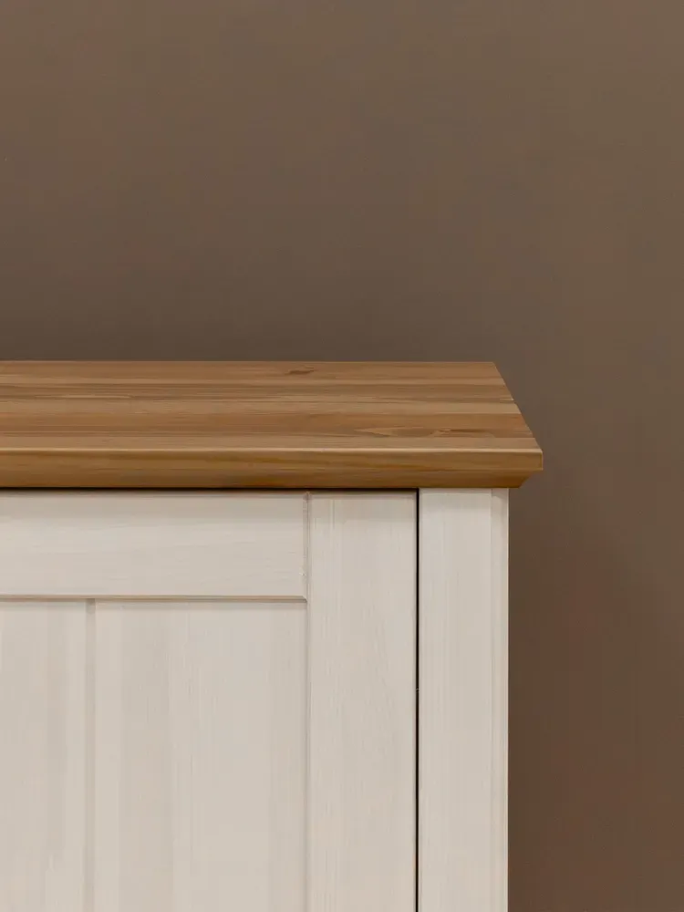 Тумба ТВ с дверцами -1600 Пенни белый воск-антик 24