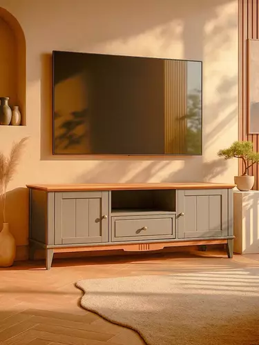 Тумба ТВ с полкой -1600  Пенни   серый 7046-антик 24