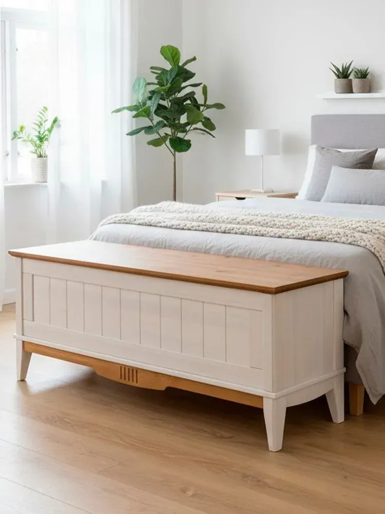  Тумба сундук с откидной крышкой  1360х350х500 Пенни белый воск-антик 24