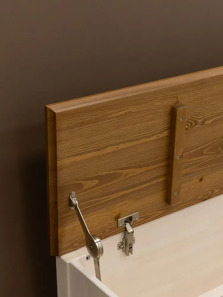 Тумба сундук с откидной крышкой 1360х350х500 Пенни белый воск-антик 24