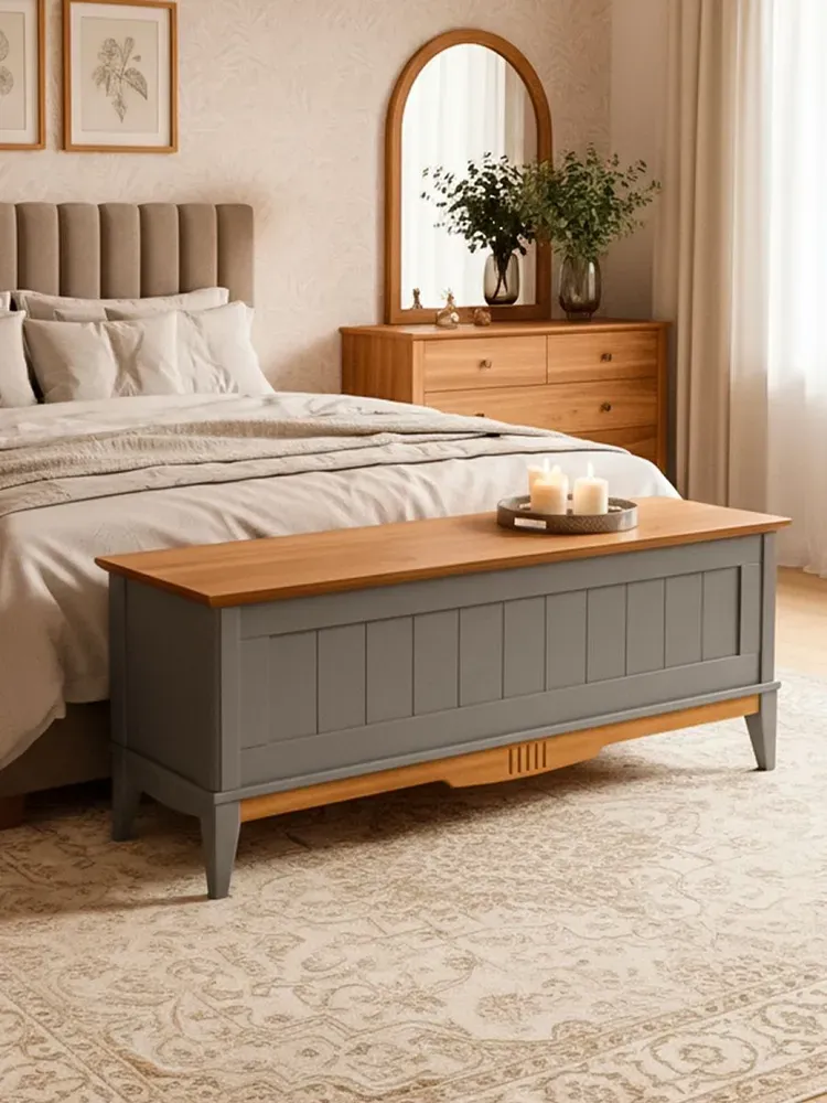 тумба сундук для хранения 1360х350х500 Пенни серый 7046-антик 24