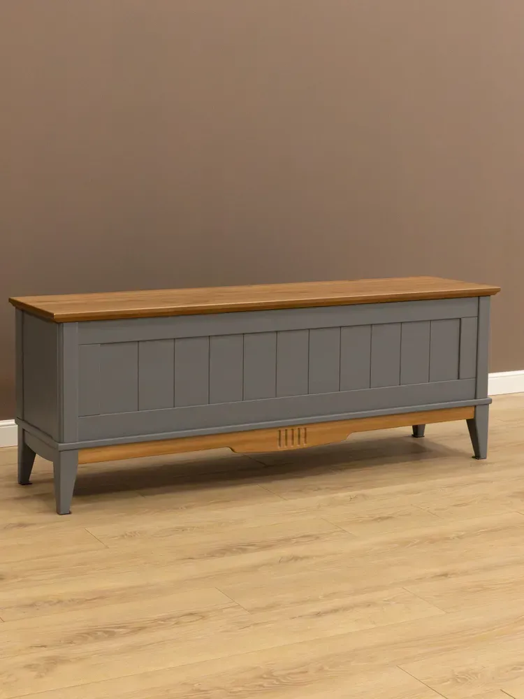 тумба сундук для хранения 1360х350х500 Пенни серый 7046-антик 24