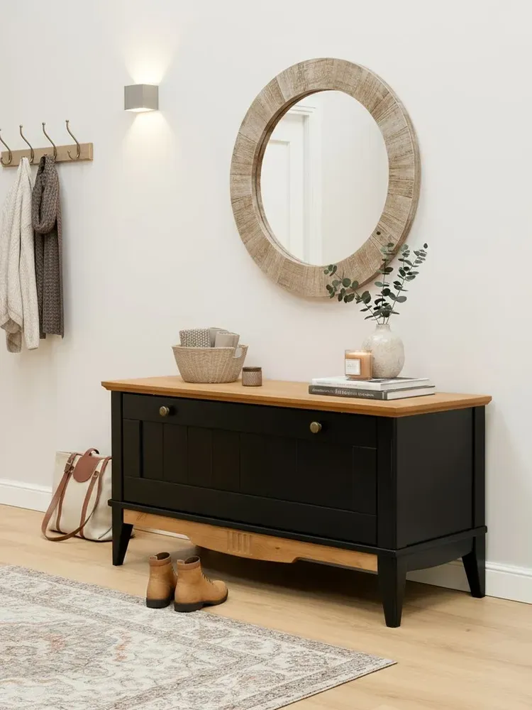 Тумба для обуви Пенни блэк/антик 24