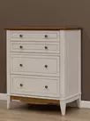 Комод с 4 ящиками белый 022 Пенни воск-антик 24