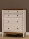 Комод с 4 ящиками белый 022 Пенни воск-антик 24