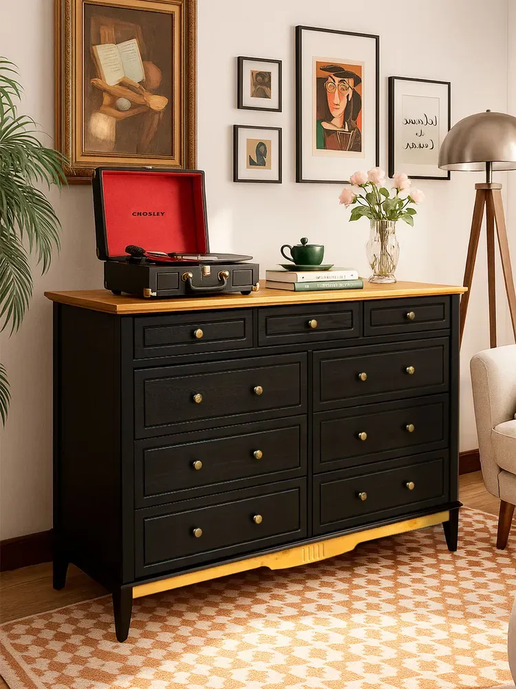 Комод массив сосны 036 Пенни блэк/антик 24