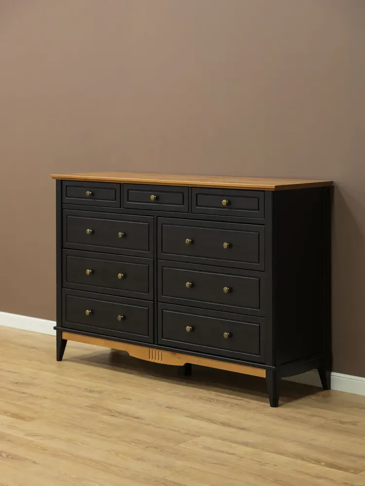 Комод массив сосны 036 Пенни блэк/антик 24