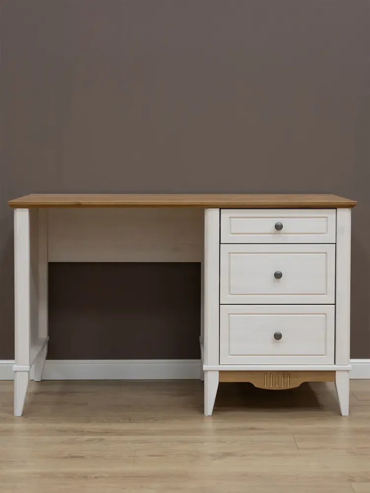 Стол письменный 3 ящика Пенни 03 белый воск-антик 24