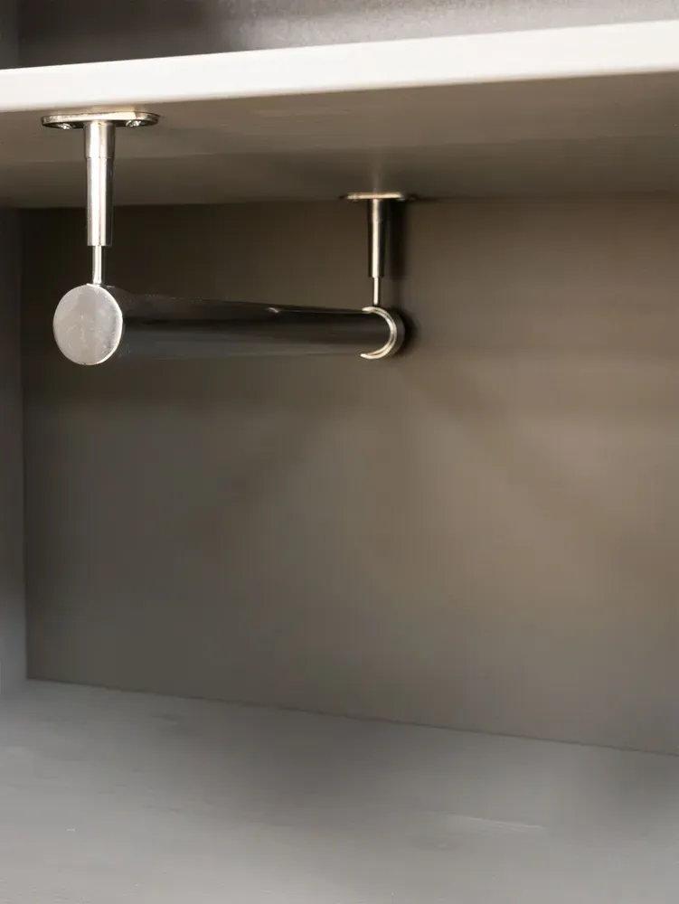 Шкаф для прихожей/белья Пенни с зеркалом серый 7046/антик 24