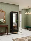 Шкаф для прихожей/белья Пенни с зеркалом блэк/антик 24