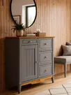 Комод 113 Пенни для прихожей серый 7046/антик 24