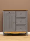 Комод 113 Пенни для прихожей серый 7046/антик 24