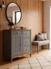 Комод 113 Пенни для прихожей серый 7046/антик 24