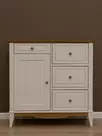 Комод 113 Пенни для прихожей белый воск/антик 24