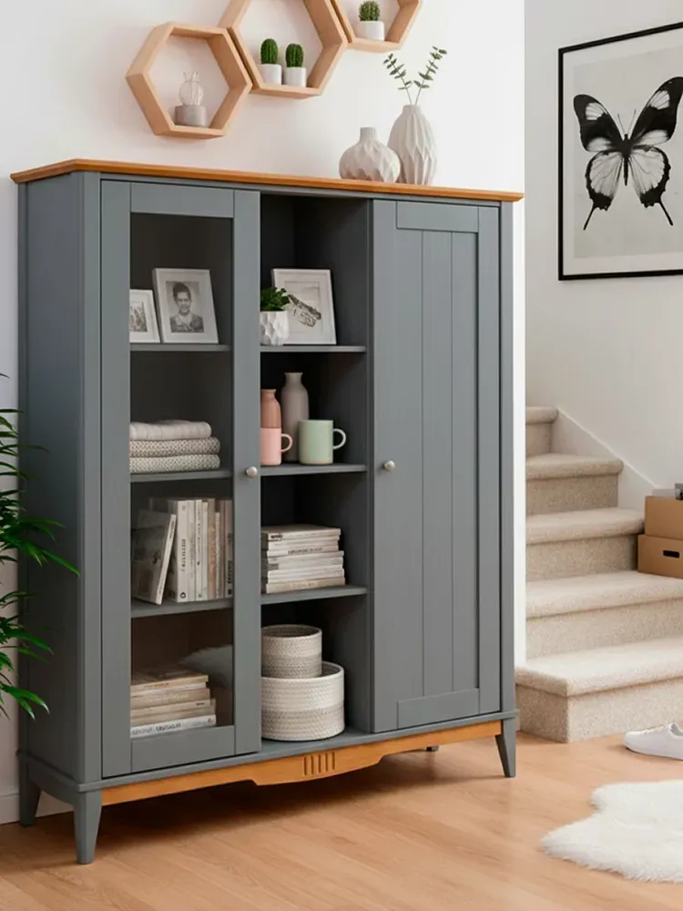 Шкаф для посуды 101 Пенни серый 7046/антик 24