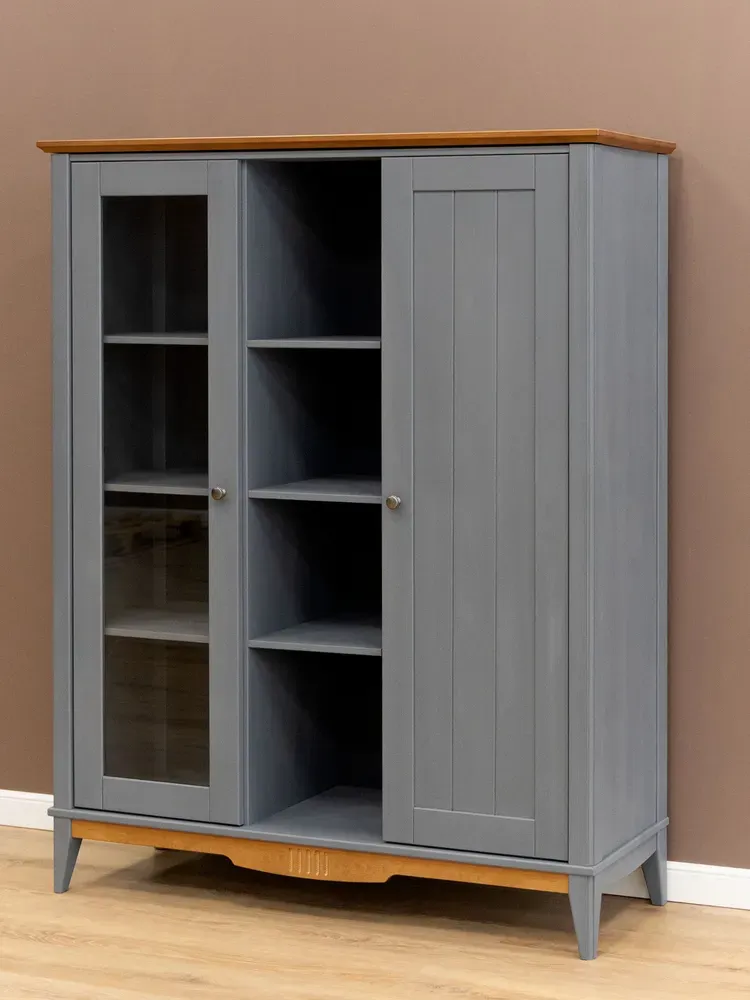 Шкаф для посуды 101 Пенни серый 7046/антик 24