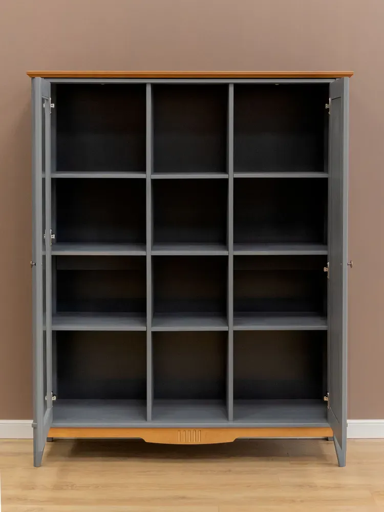 Шкаф для посуды 101 Пенни серый 7046/антик 24