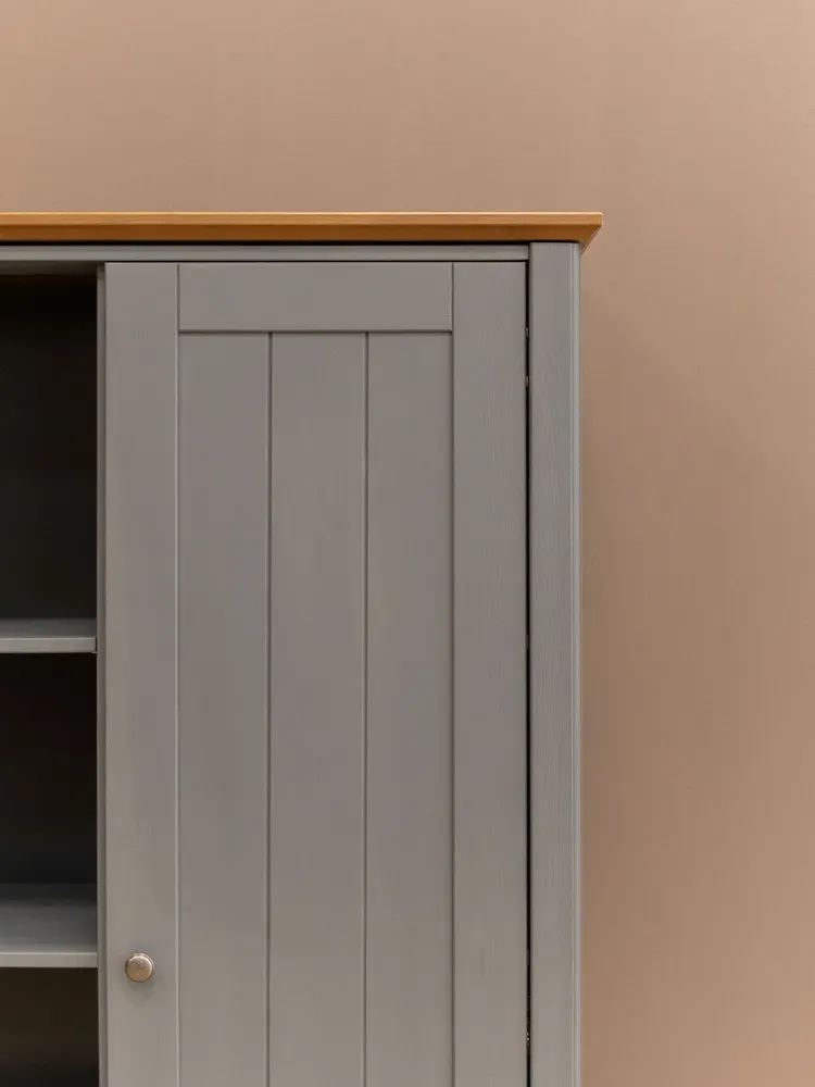 Шкаф для посуды 101 Пенни серый 7046/антик 24