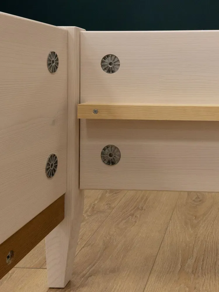 Кровать белая массив сосны 900х2000 Пенни белый воск-антик 24