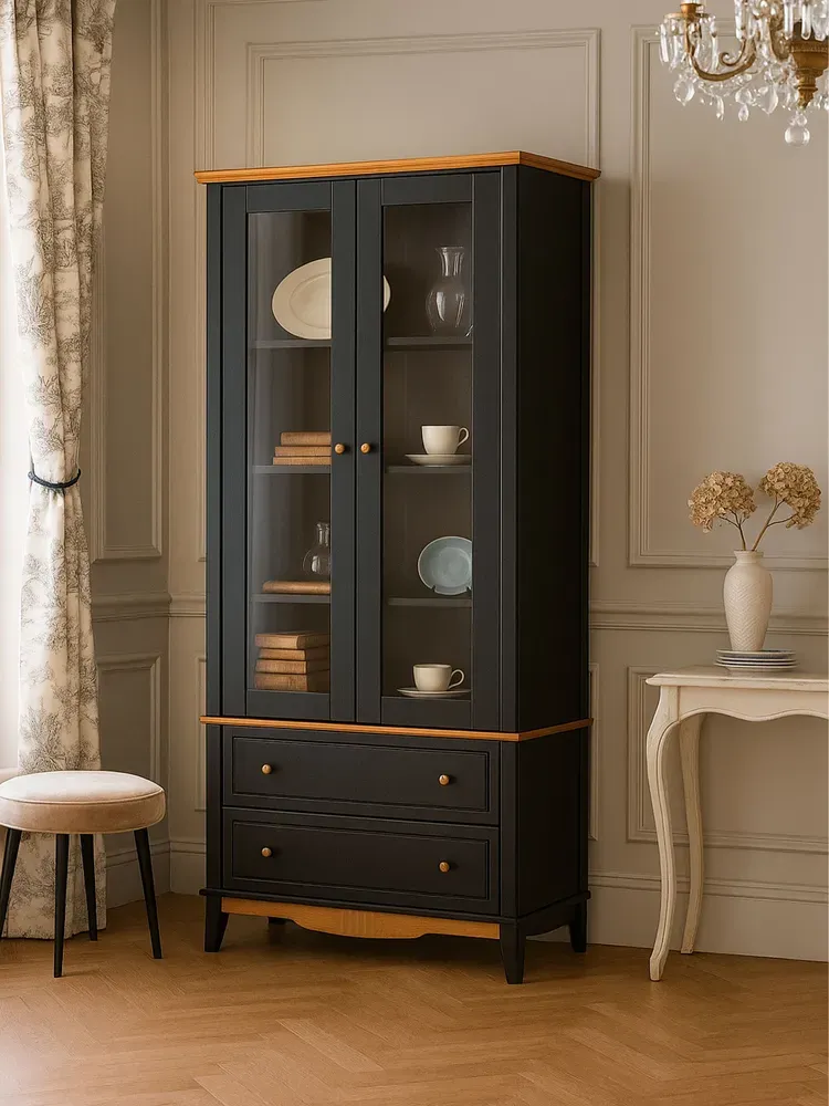   Шкаф для посуды с ящиками 22 Пенни блэк/антик 24   