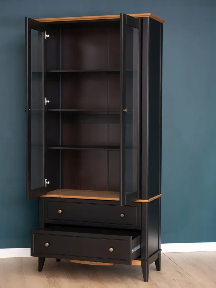 Шкаф для посуды с ящиками 22 Пенни блэк/антик 24