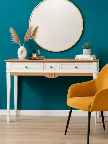   Стол туалетный с ящиками Пенни белый воск-антик 24   