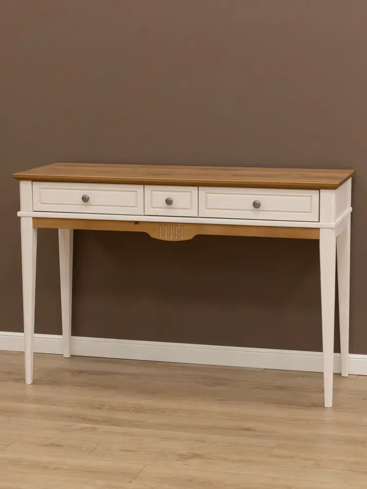 Стол туалетный с ящиками Пенни белый воск-антик 24