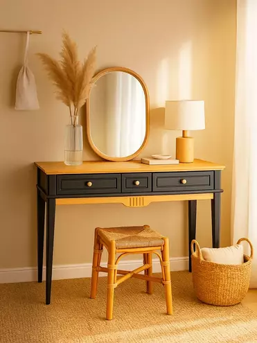   Стол туалетный черный Пенни блэк/антик 24   