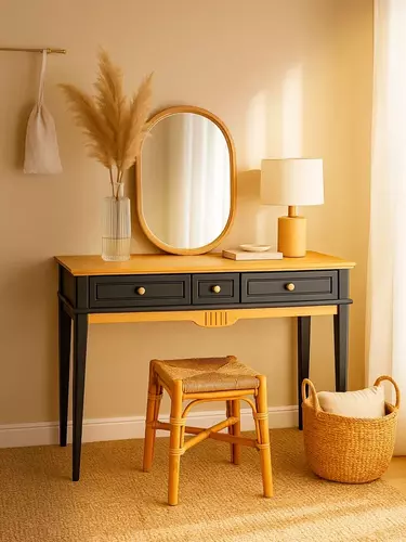   Стол туалетный черный Пенни блэк/антик 24   