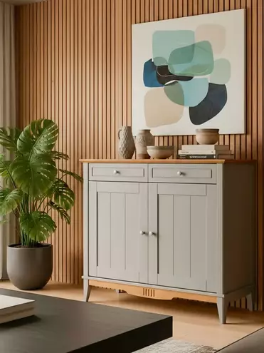 Комод буфета из дерева Пенни серый 7046/антик 24