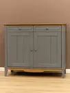 Комод буфета из дерева Пенни серый 7046/антик 24