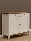 Комод буфета из дерева Пенни белый воск/антик 24