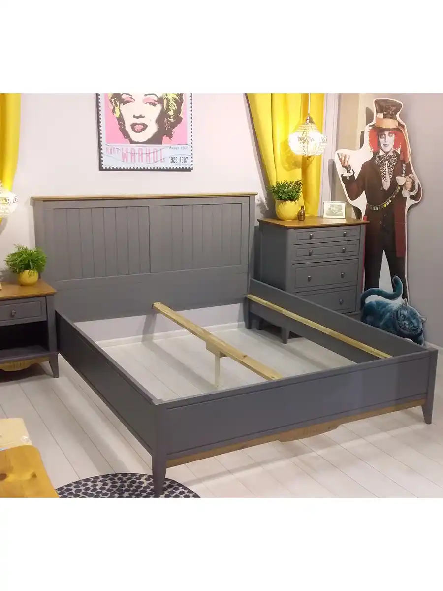 Кровать Пенни 160х200 серый 7046/ антик 24 (выставочный образец)