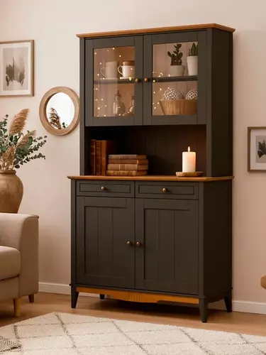 Буфет из массива сосны Пенни блэк/антик 24