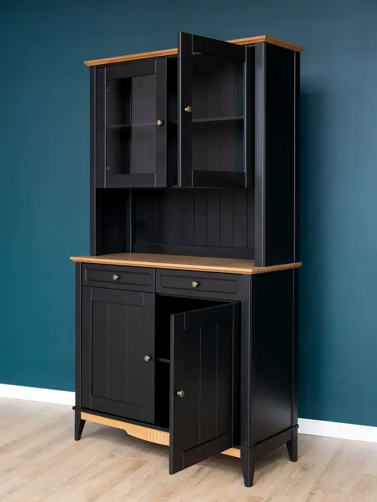 Буфет из массива сосны Пенни блэк/антик 24