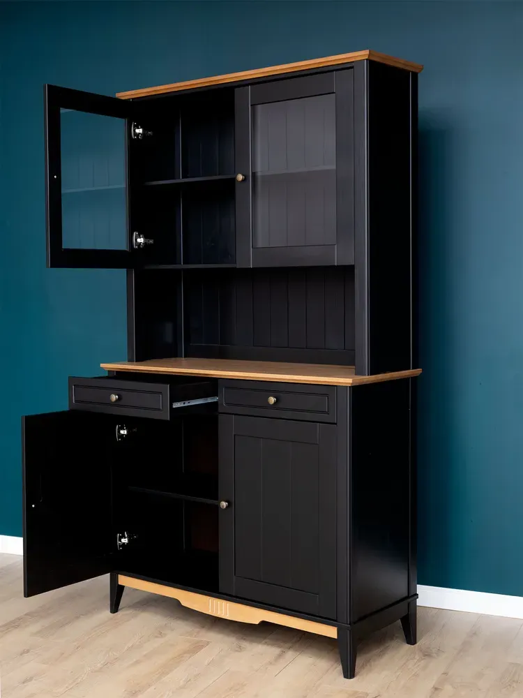 Буфет из массива сосны Пенни блэк/антик 24